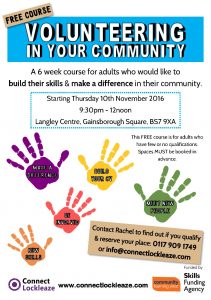 Vol in your com November 2016 poster 211x300 - Free courses in Lockleaze