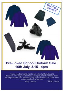 FFAO school uniform sale 2018 211x300 - Orchard Campus "Pre-loved" Uniform Sale on Monday 16th July